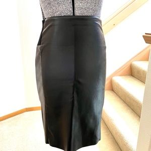 Black faux leather skirt